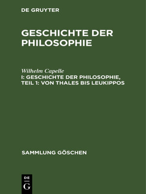 cover image of Geschichte der Philosophie, Teil 1